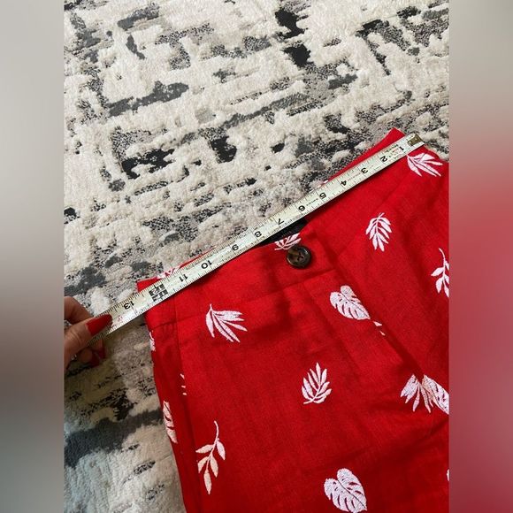 Anne Taylor Linen Pants Red Leaf Womens 00P - Picture 6 of 9